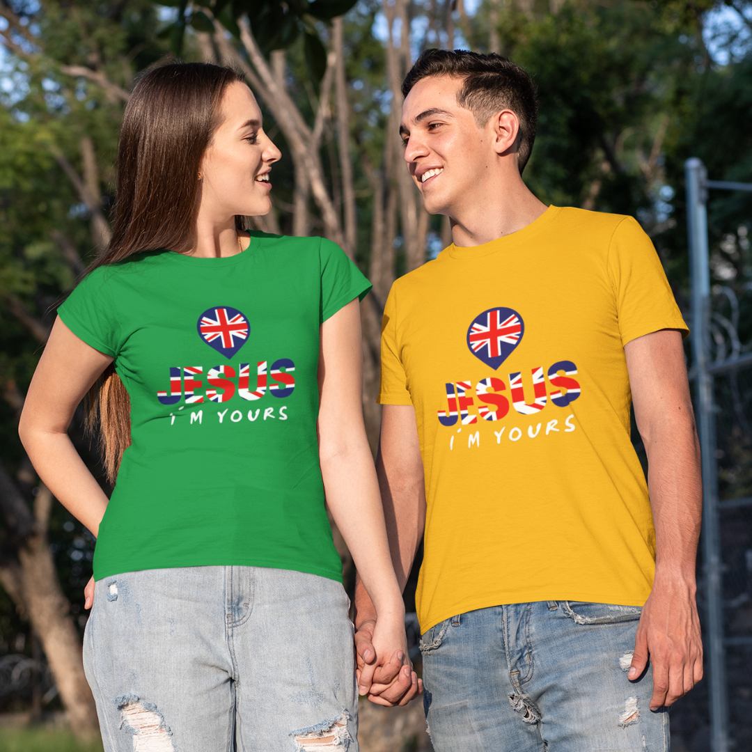 CAMISA QUALITY JESUS I´M YOURS REINO UNIDO ( varias cores )