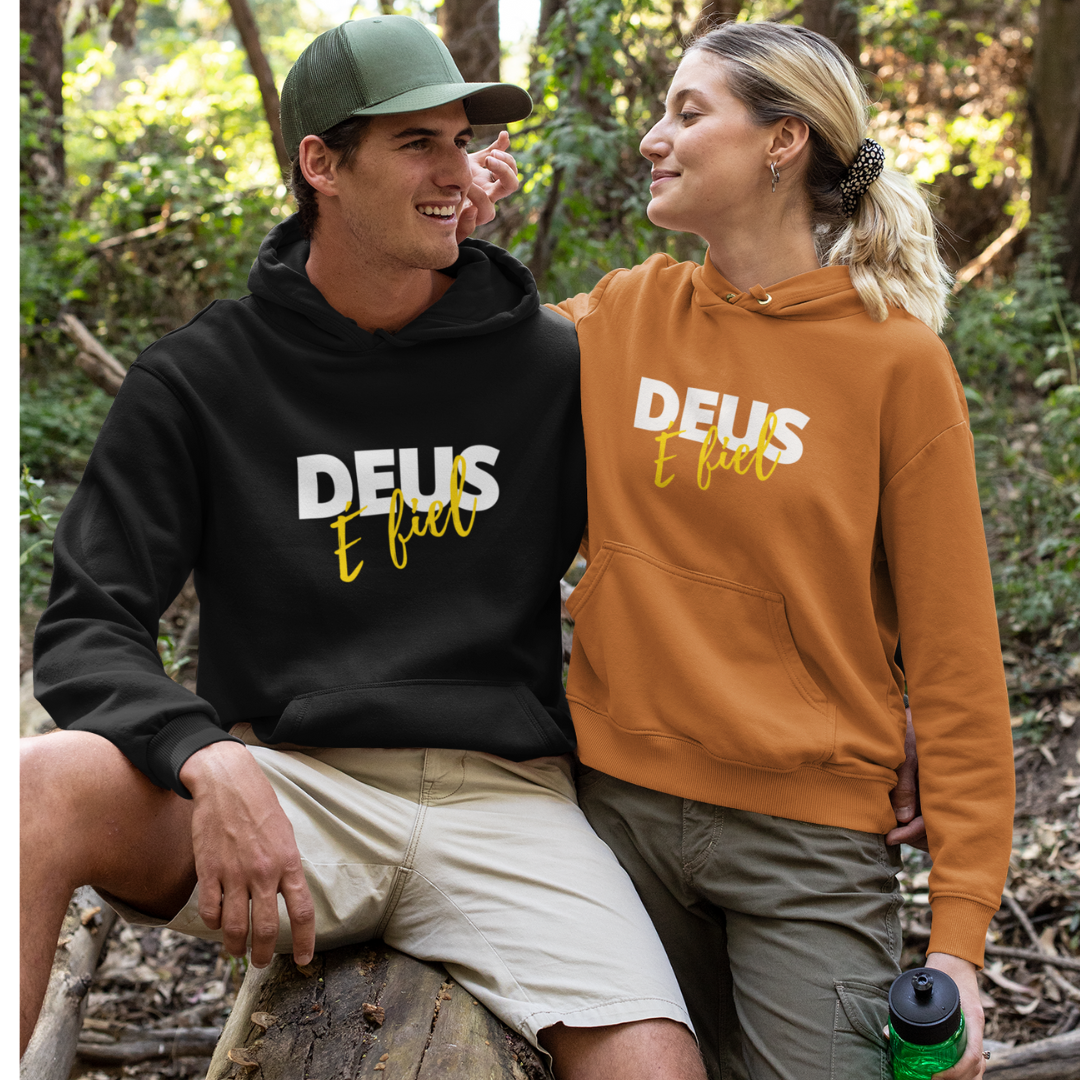 MOLETOM CANGURU DEUS É FIEL 02 ( varias cores )