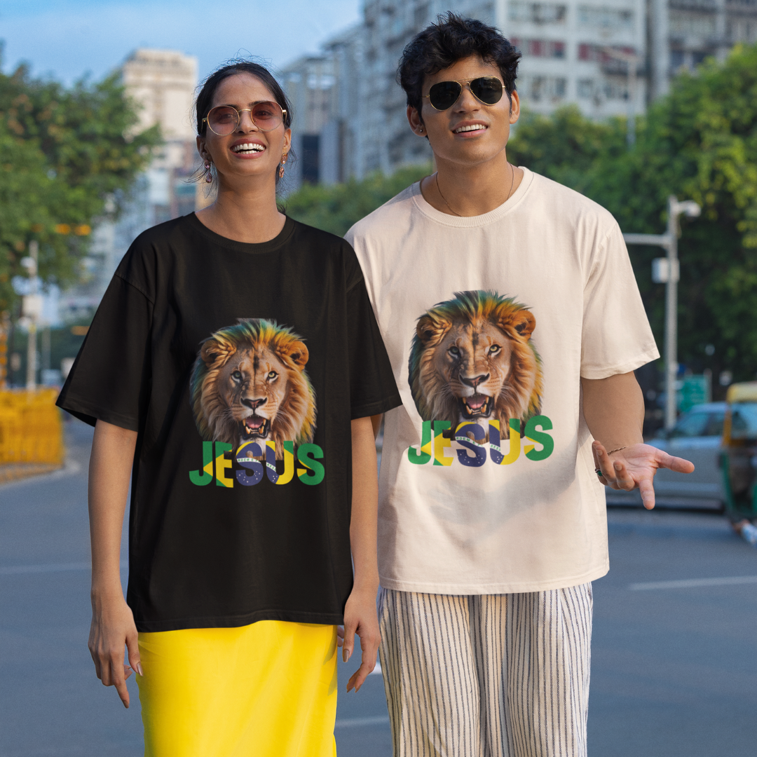 OVER SIZE LEÃO COM BRASIL ( varias cores )