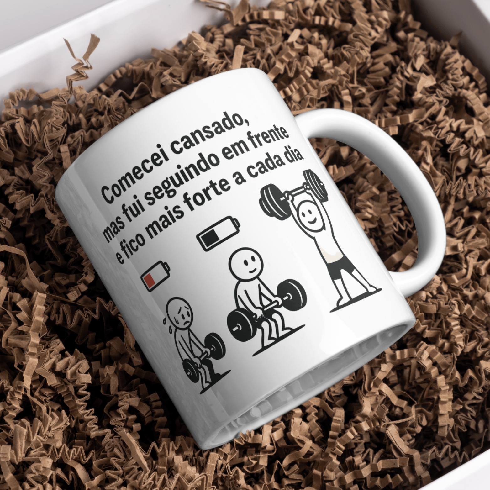 Caneca Oficial – Comecei Cansado, Mas Fui Seguindo em Frente e Fico Melhor a Cada Dia
