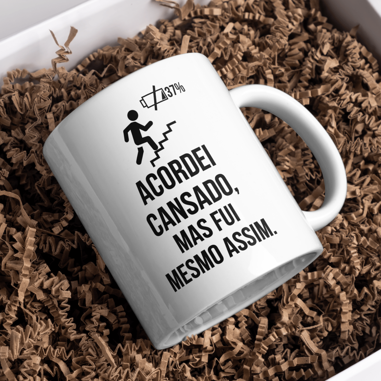 Caneca Na Base da Disciplina Oficial Branca – Versão Masculina