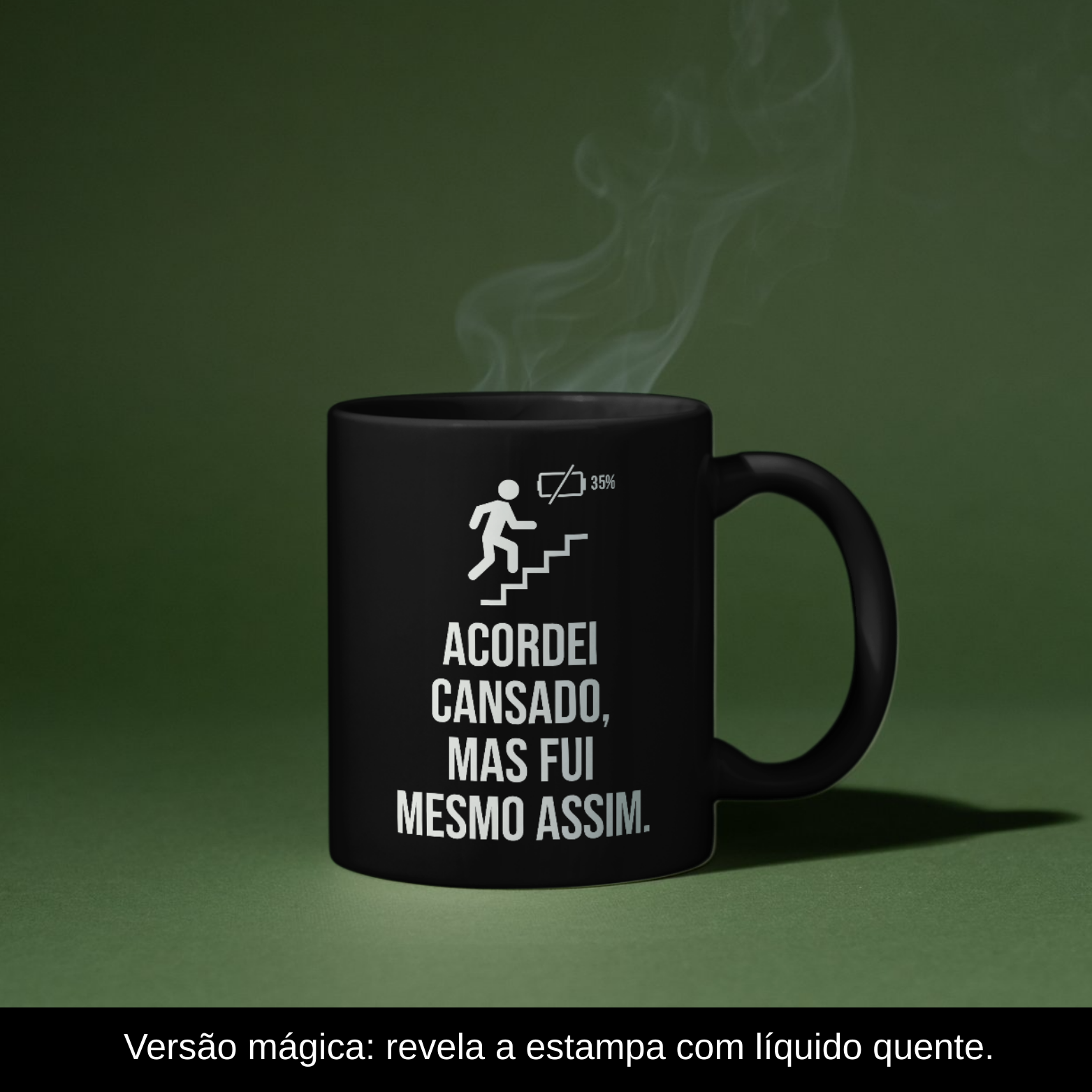 Caneca Mágica Oficial – Na Base da Disciplina (Versão Masculina – Estampa Preta)