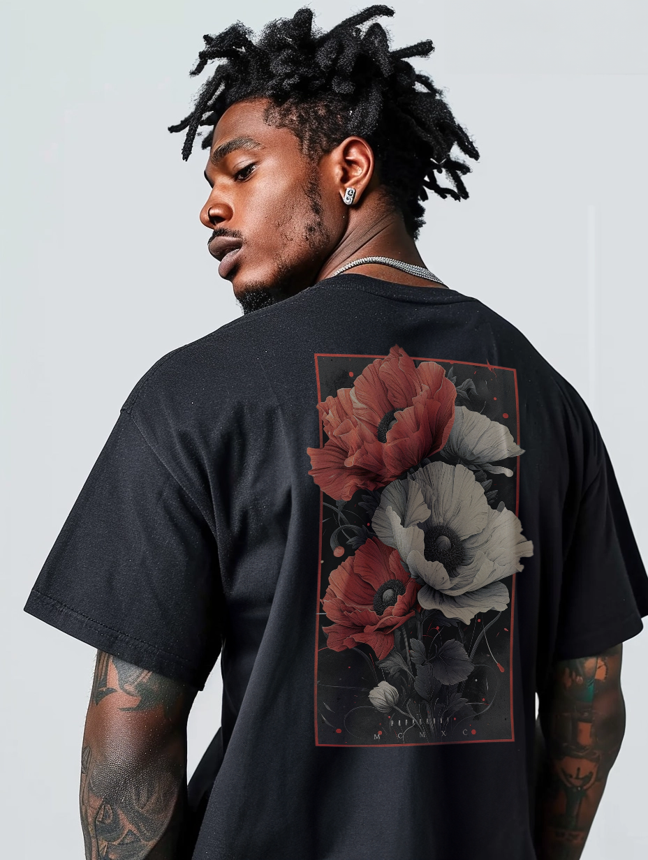 Tshirt Red Glowers Sweet Dreams