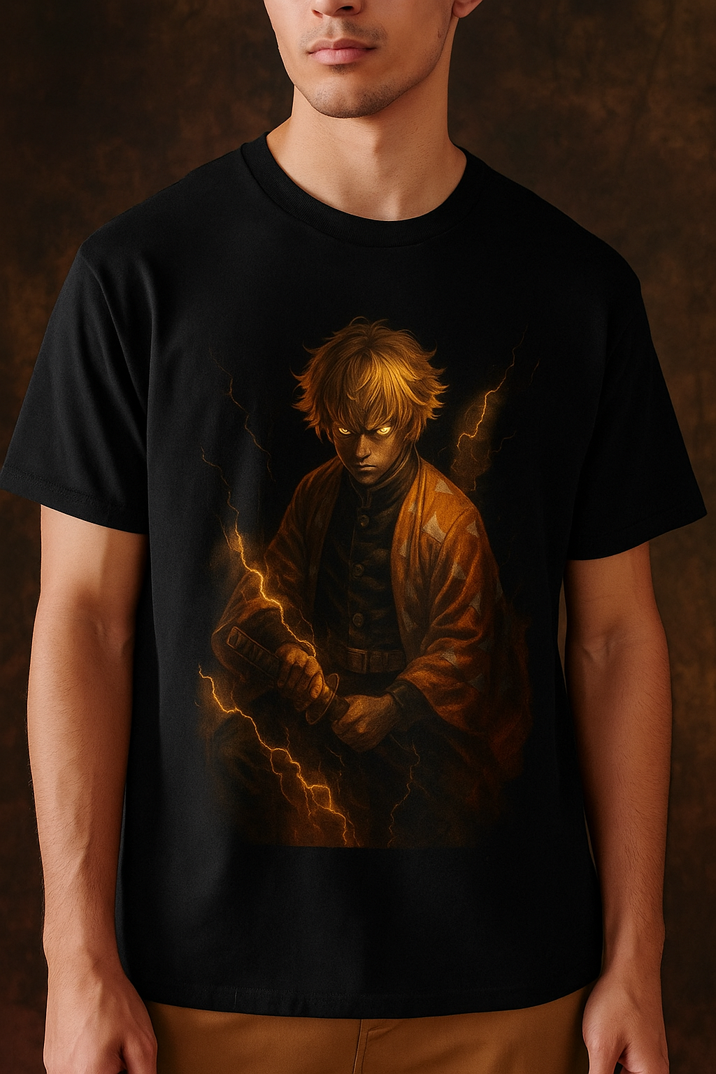Camiseta Oversized Zenitsu - Coleção Respiração Final Shin Sekai x Demon Slayer