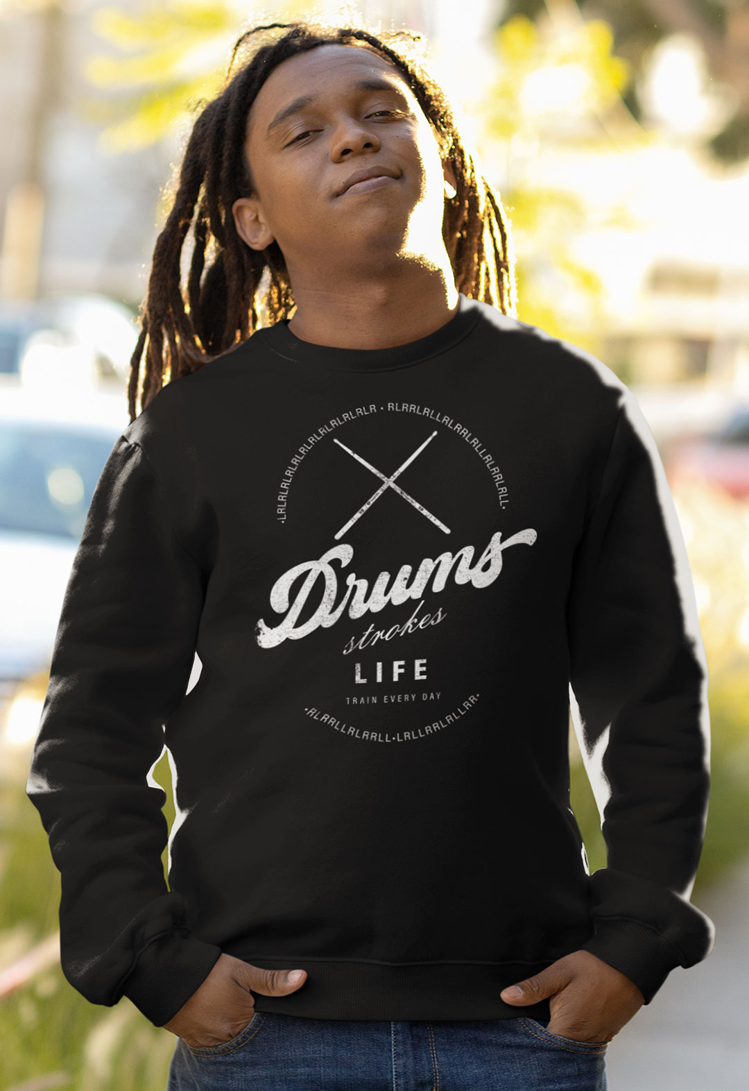 MOLETOM DRUM STROKES • Bateria Baquetas