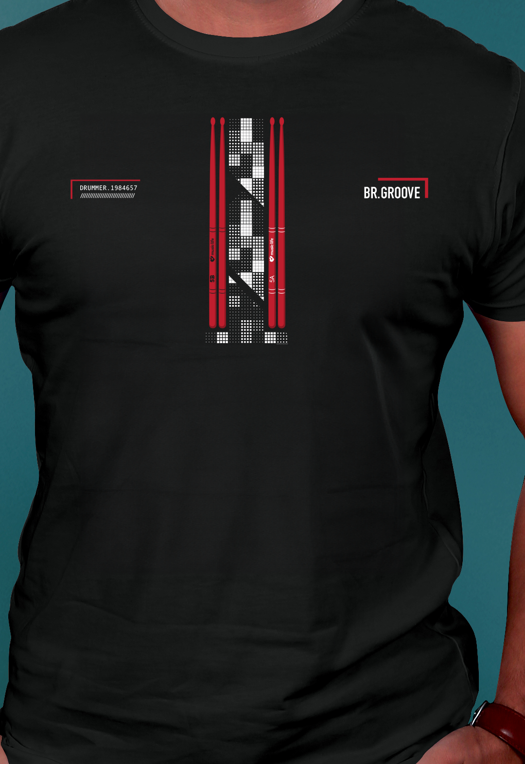 CAMISETA BR-DRUMMERS • Bateria Baqueta