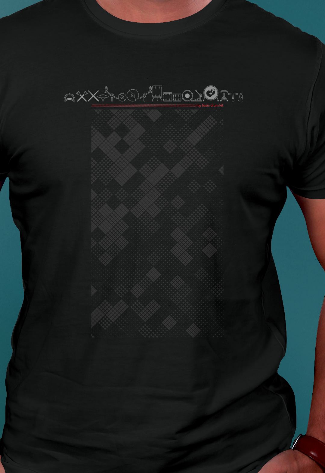 CAMISETA Basic Drumkit • BATERIA BAQUETA