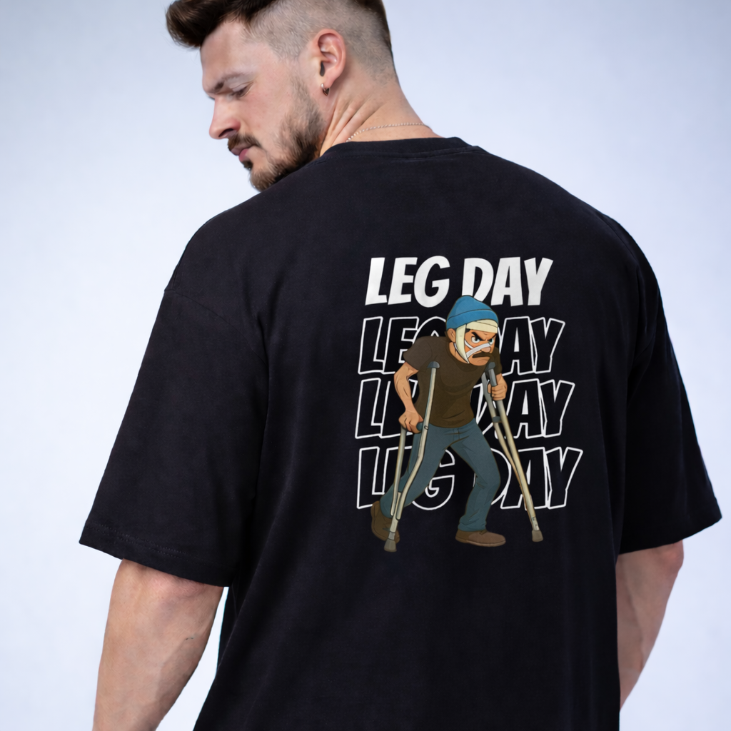 Camiseta Oversized Leg Day – Dor Hoje, Glória Amanhã