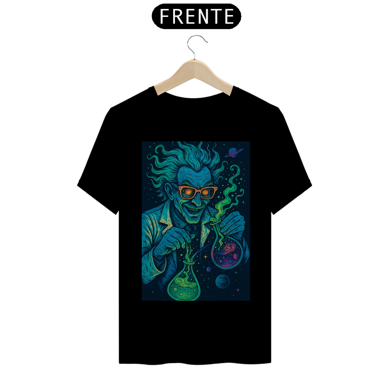Camiseta Nerd Cientista Cósmico