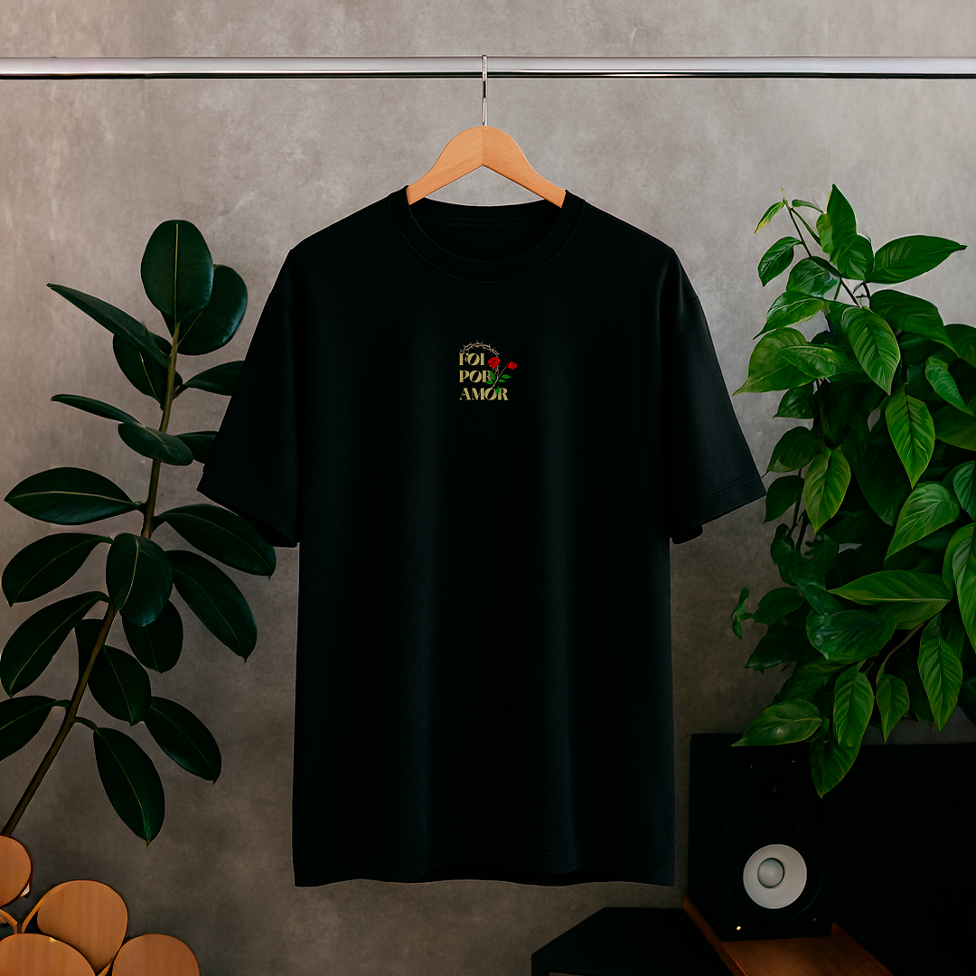 Camisa Oversized Preta Abba Foi Por Amor