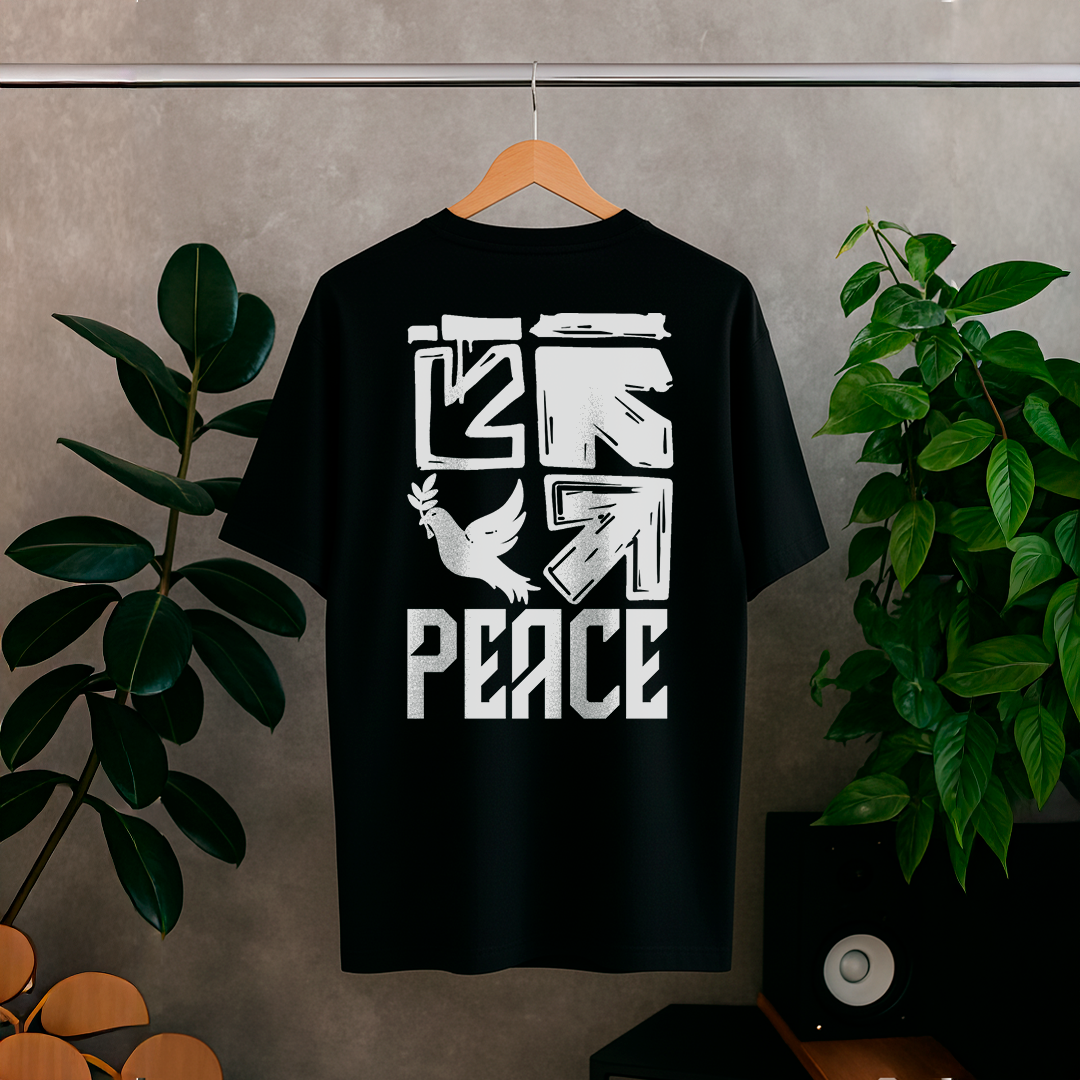 Camisa Oversized Preta Abba Peace