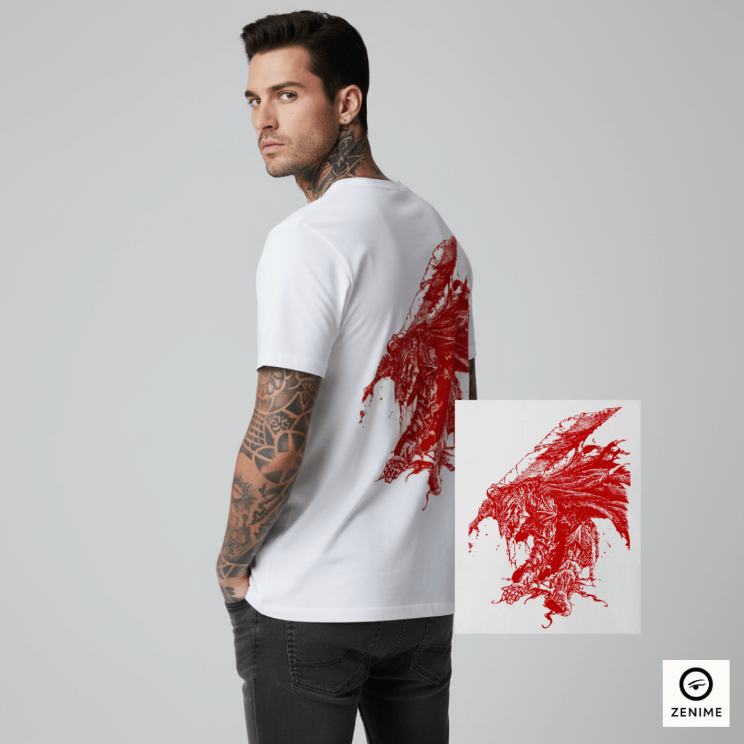 Camisa Berserk Minimalista M1 (Estampa costa) Modelo com estampa ¨invisível¨ 