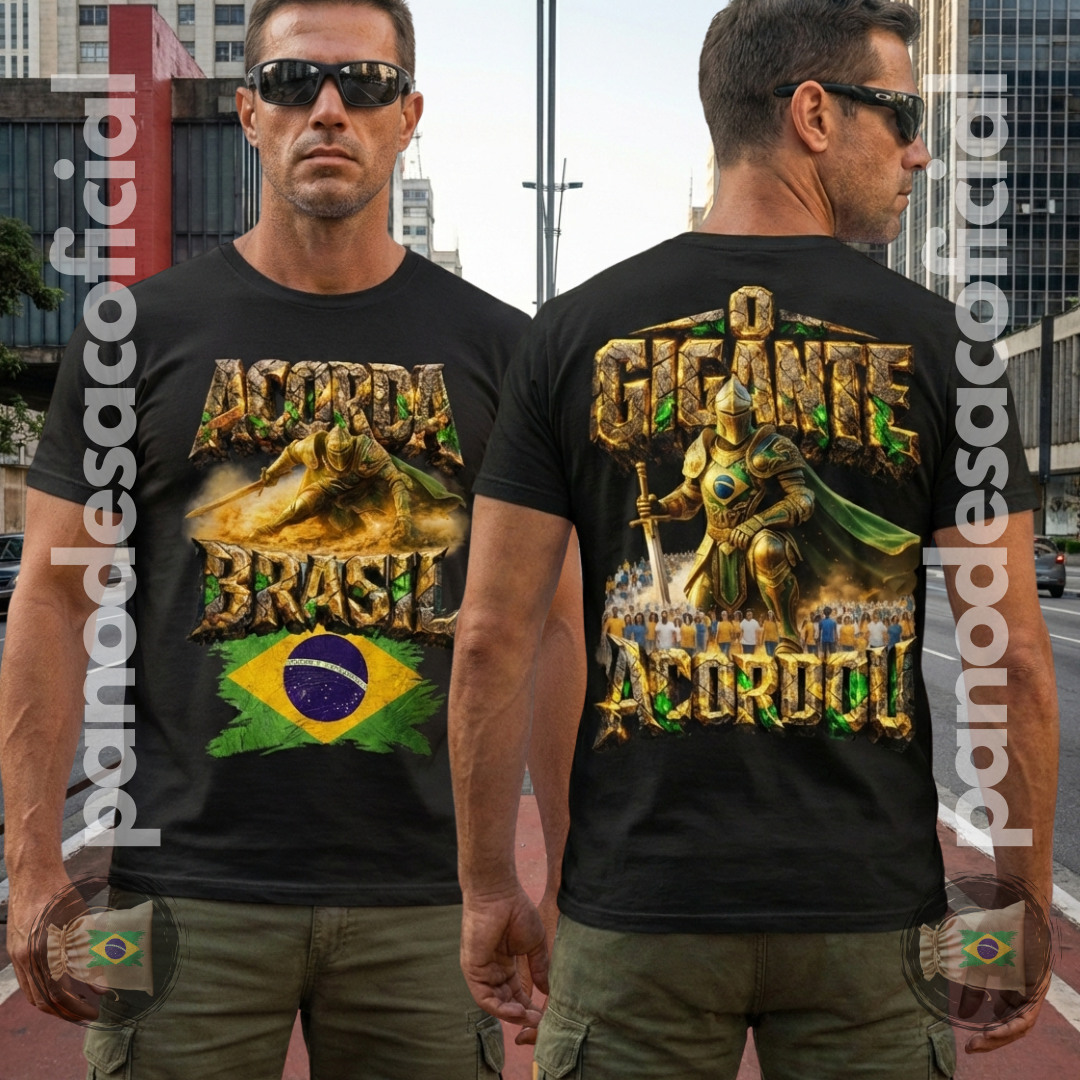 Camiseta ACORDA BRASIL, O GIGANTE ACORDOU Unissex