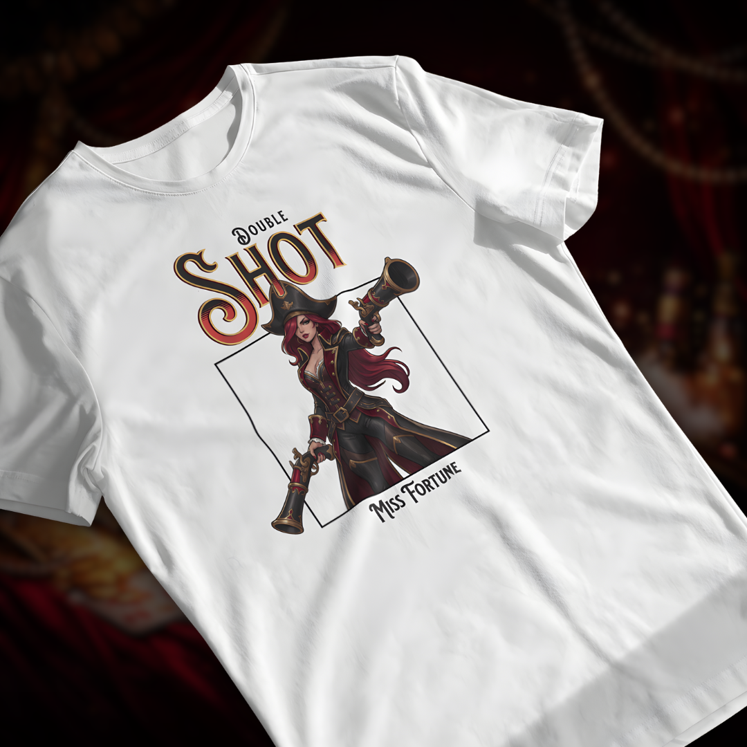 • Camiseta Miss Fortune (coleção Double Shot) - League of Legends •