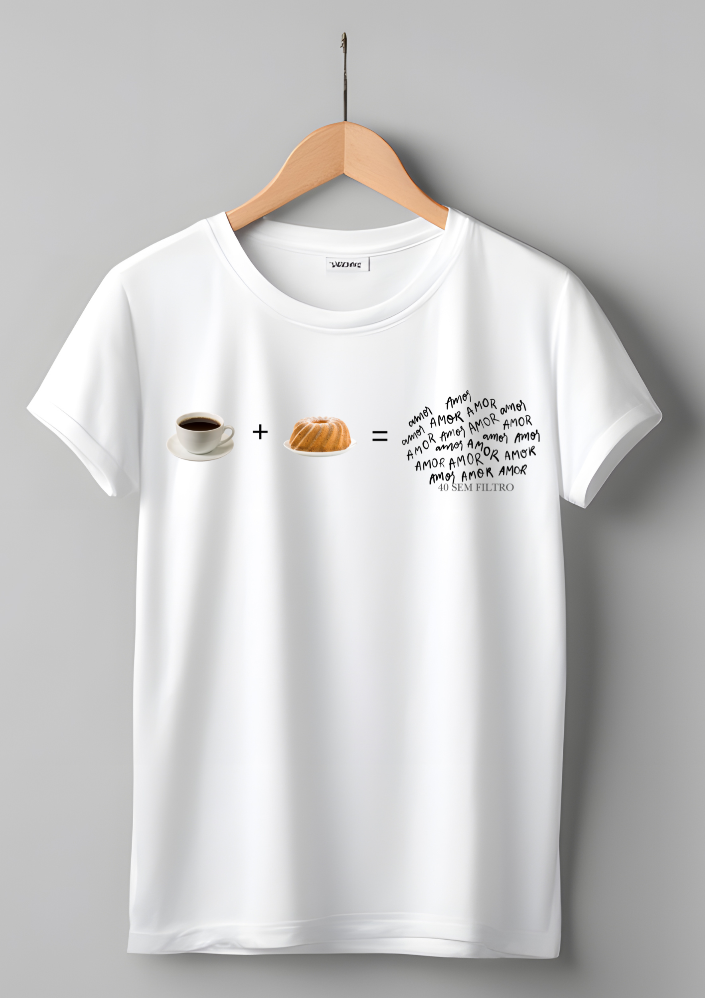 Café + Bolo - Camiseta Baby Long Quality