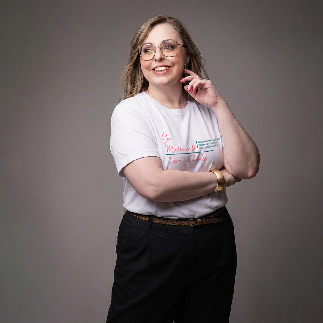 Camiseta Empreendedora Feminina | Eu Movimento Oportunidades – Rede Prosperidade Plena