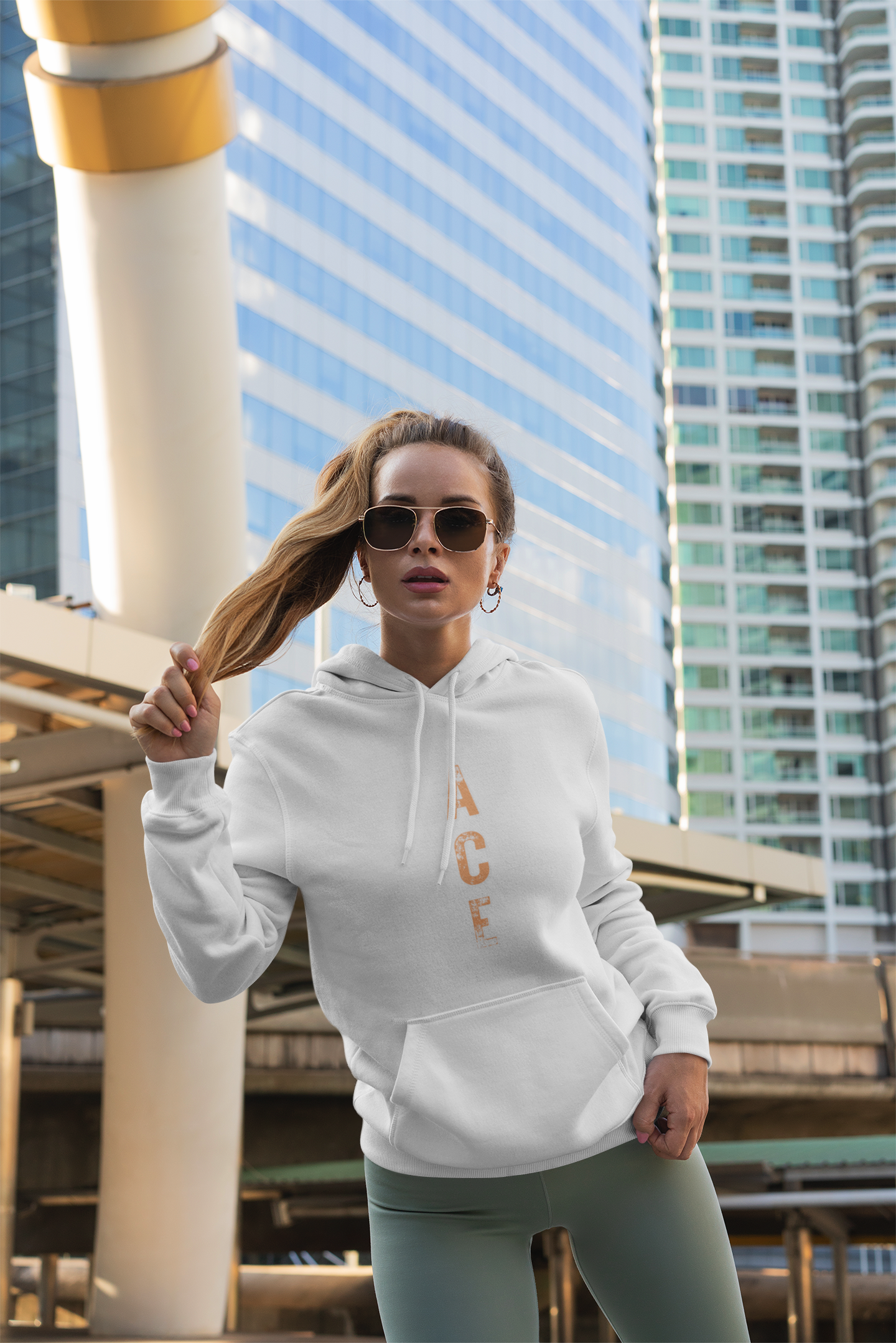 Moletom Canguru ACE - Escrito Orange