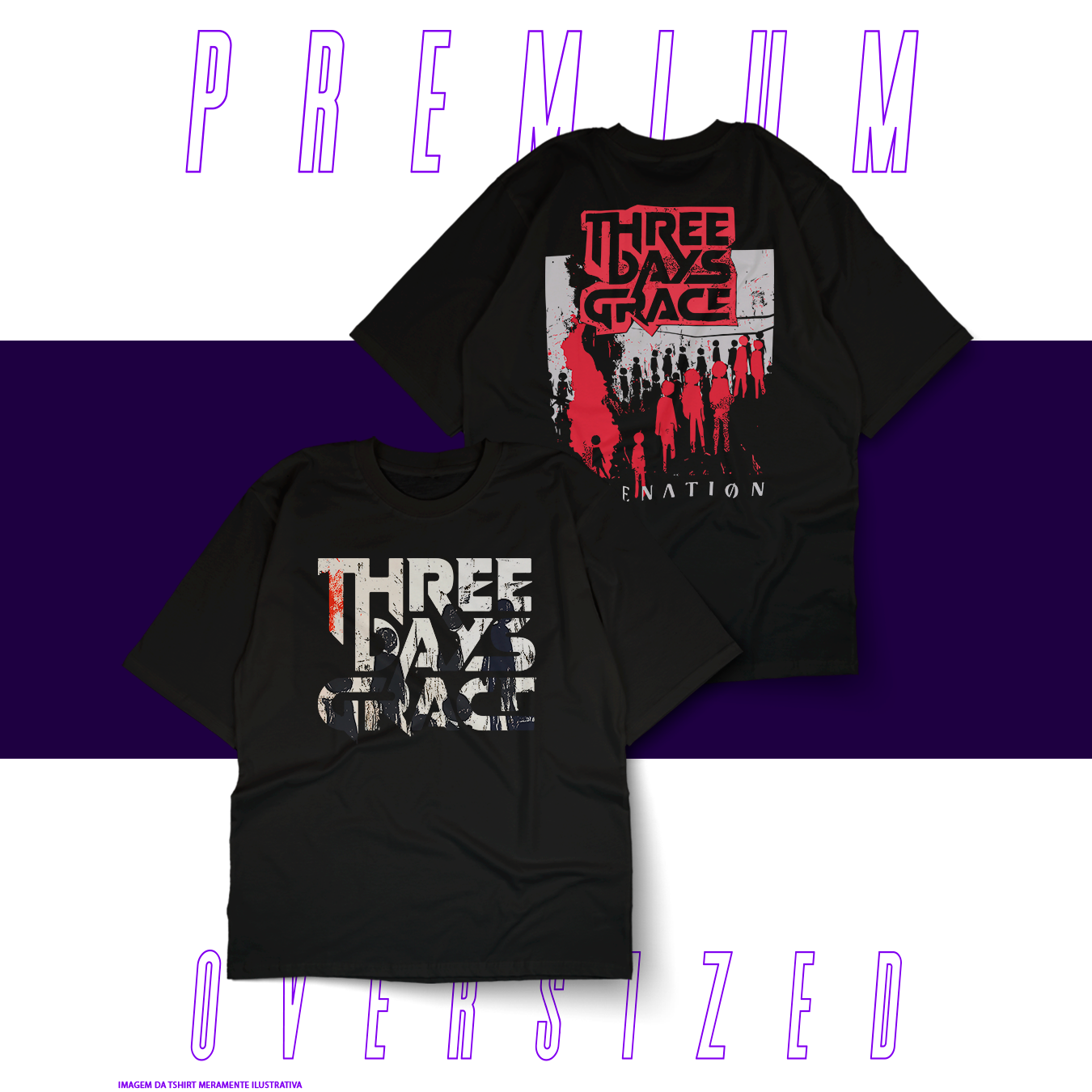 Oversized Unissex - Three Days Grace