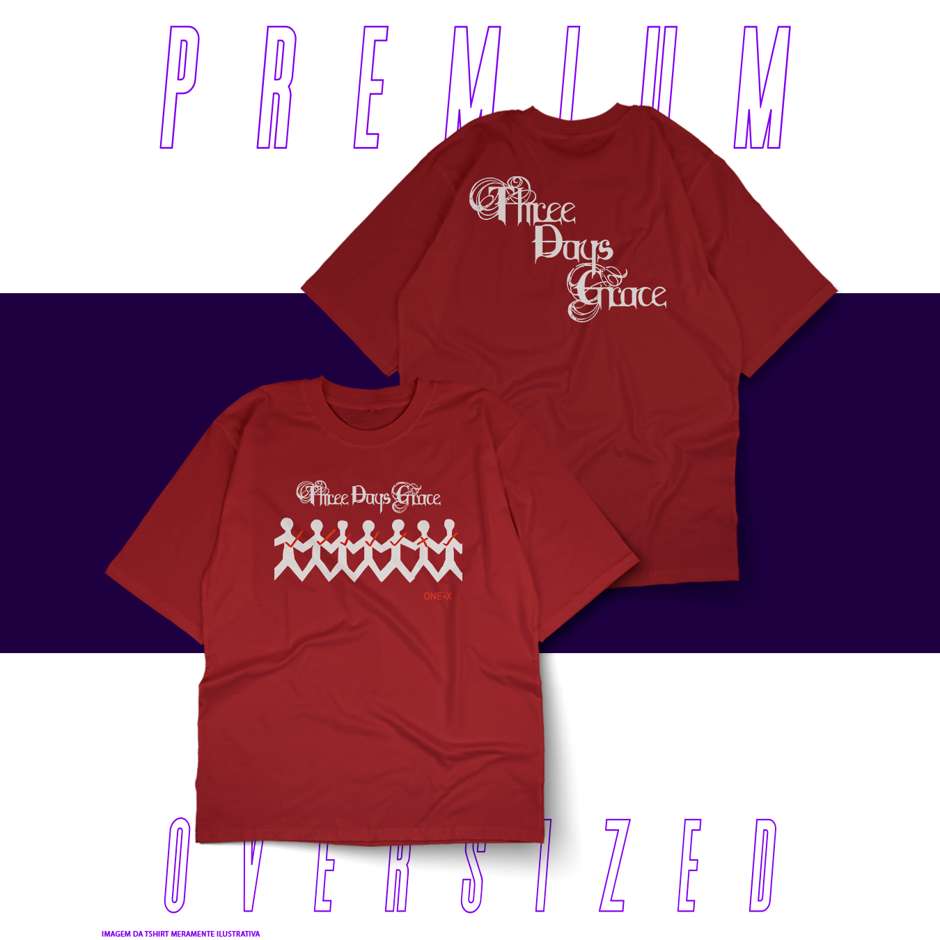 Oversized Unissex - Three Days Grace