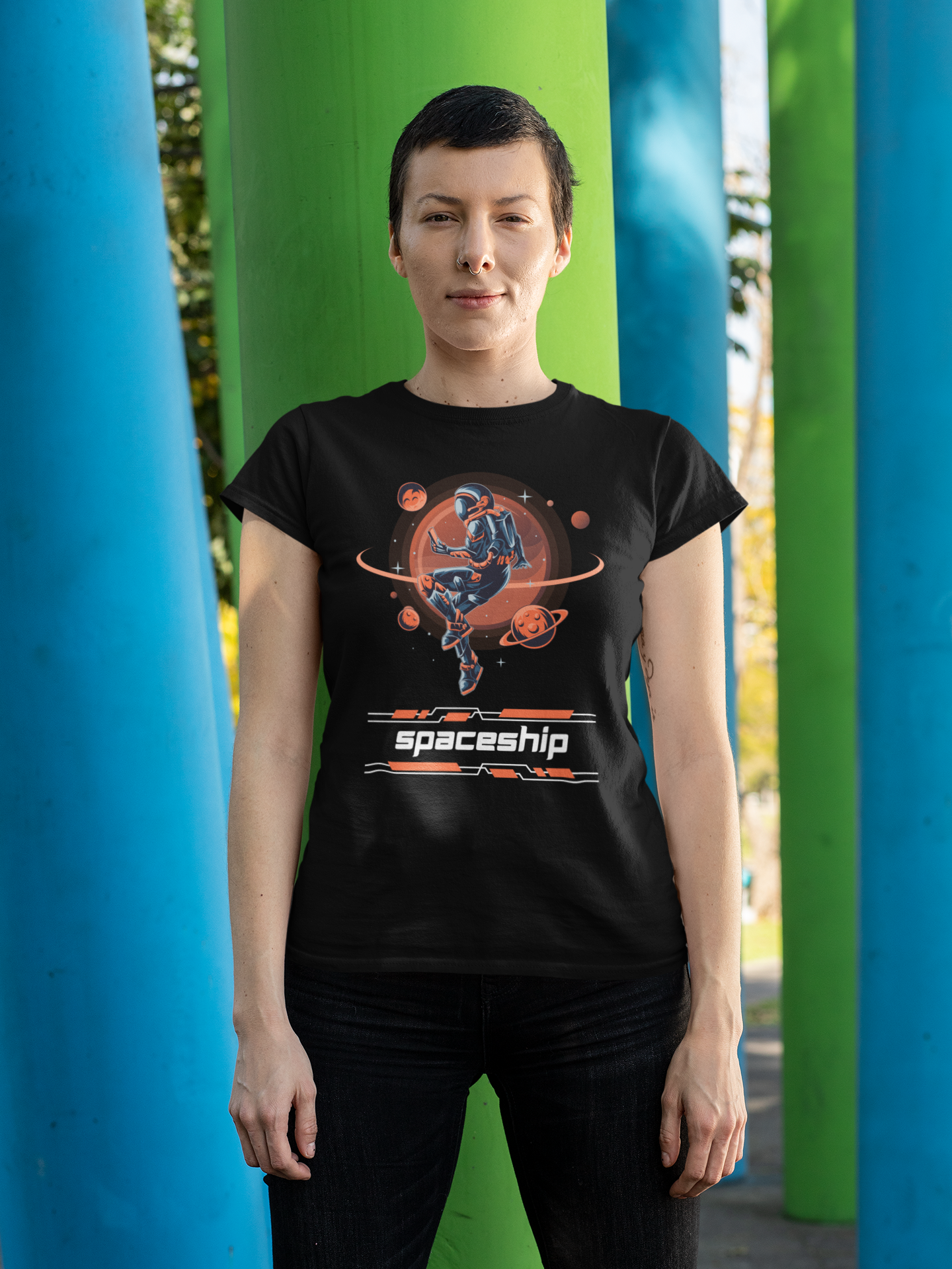 Camiseta Baby Long Spaceship