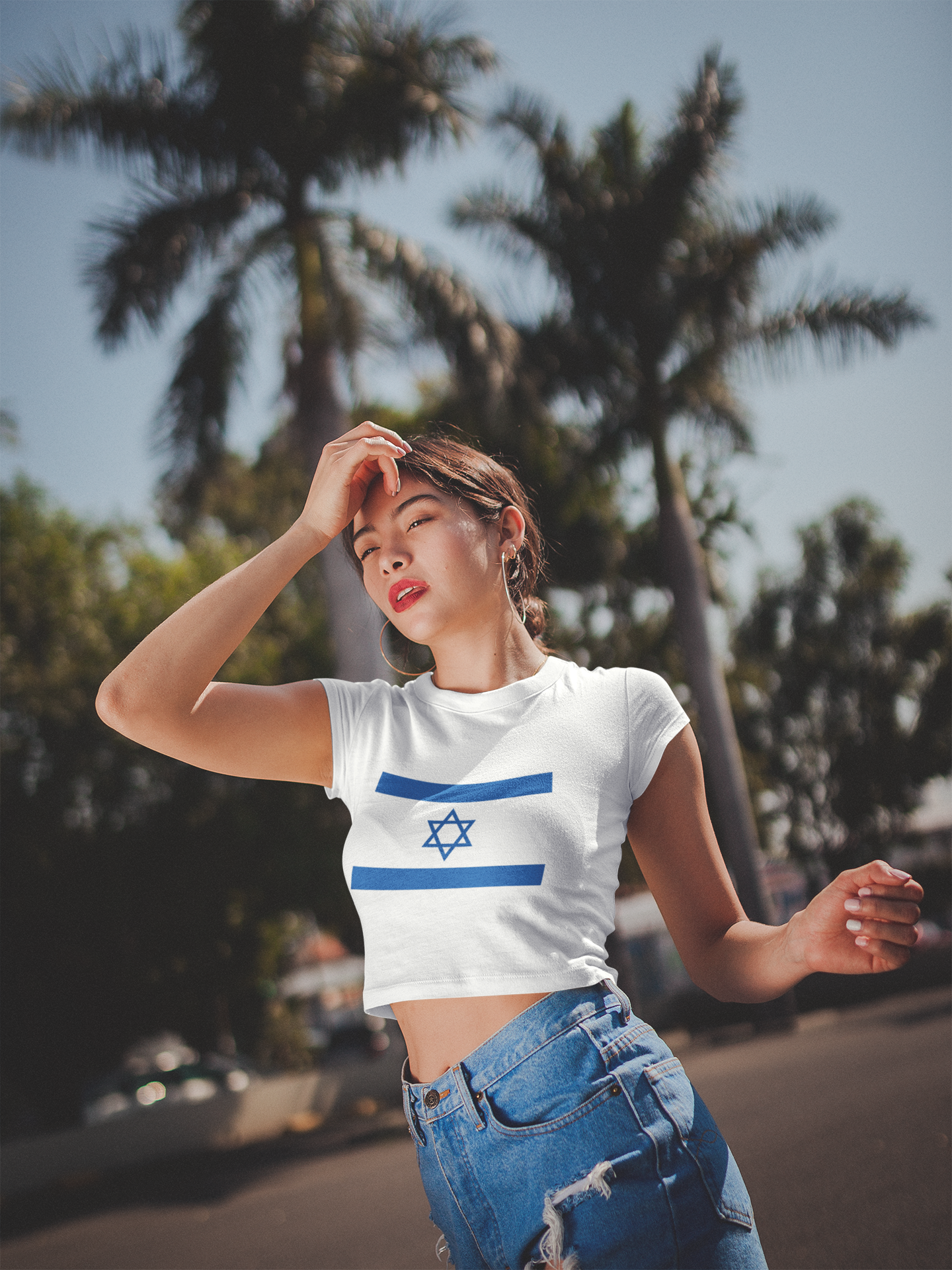 CAmisa Cropped Bandeira de Israel