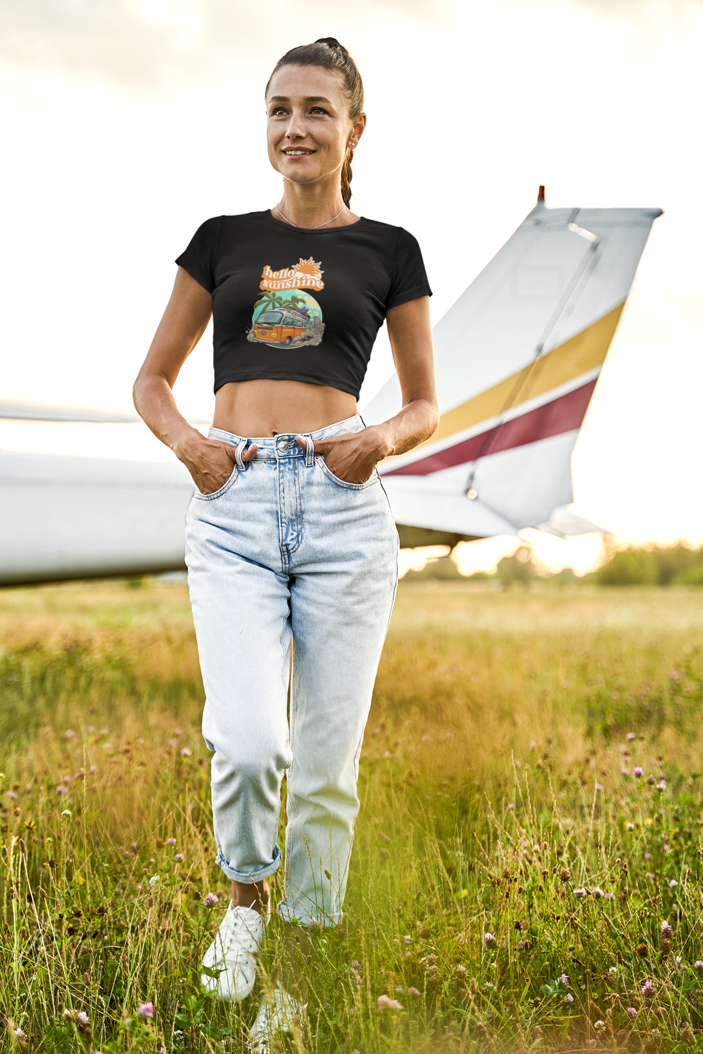 Camisa Cropped Hello Sunshine