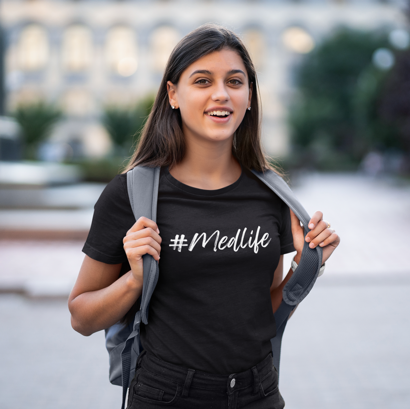 Camiseta Feminina #Medlife (Preta)