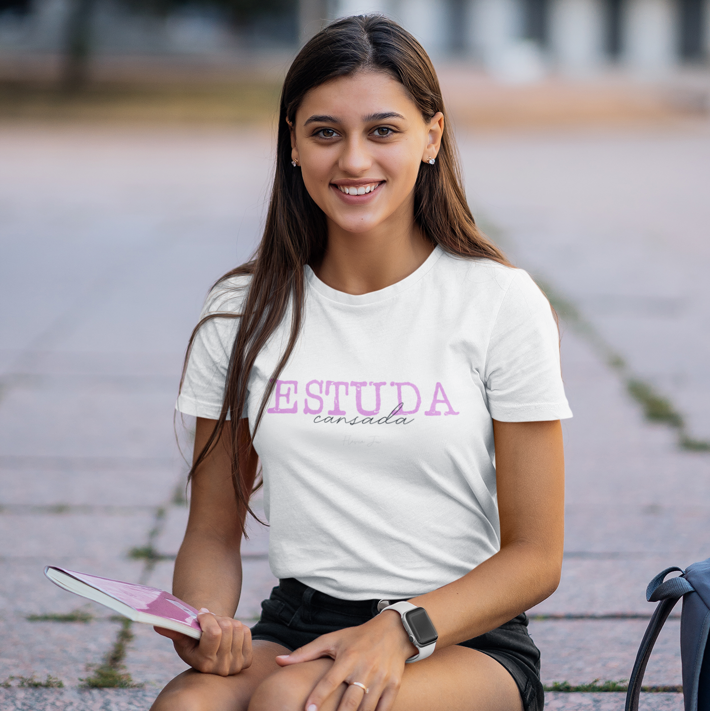 Nome do produto  Camiseta Feminina Estuda Cansada (Branca)